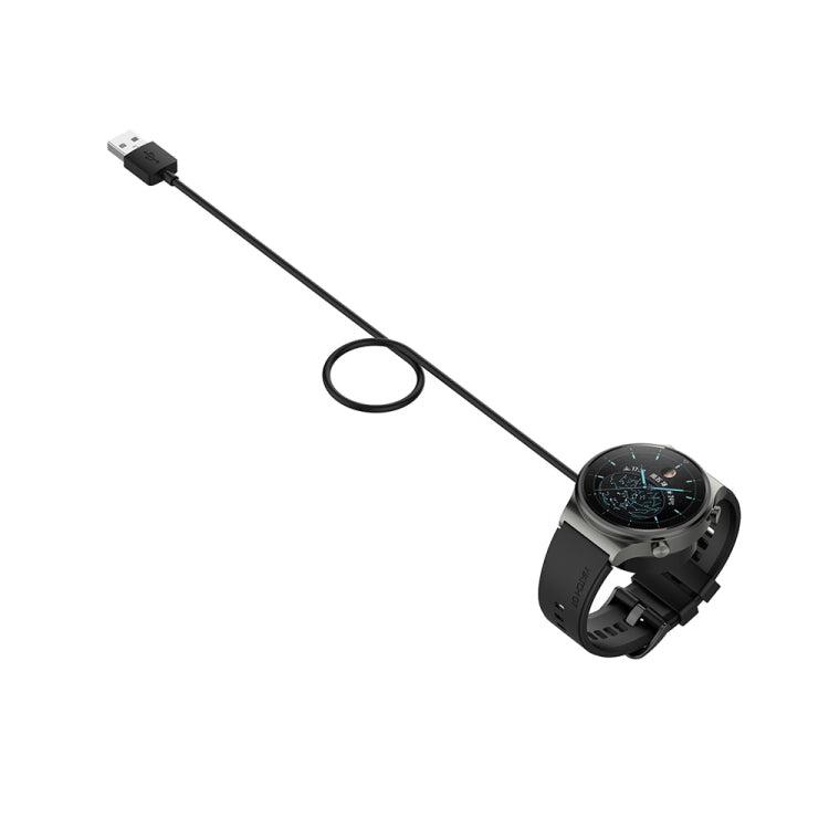Magnetic smartwatch charging cable with USB plug and round charging puck