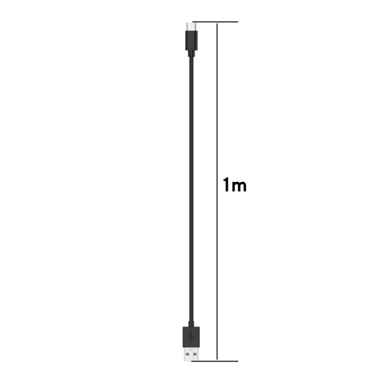 Charging cable with USB-A plug, 1 m length, slim black cable