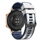 Two-color silicone watch band for Garmin watch, dark blue and light gray
