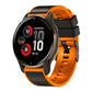Two-color silicone watch band for Garmin watch, bright orange and black