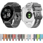 Two-tone silicone watch band pair with black and white perforated straps