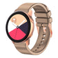 Khaki beige silicone watch band with rose gold buckle and vented strap holes