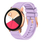 Light purple silicone watch band with rose gold buckle and adjustable holes