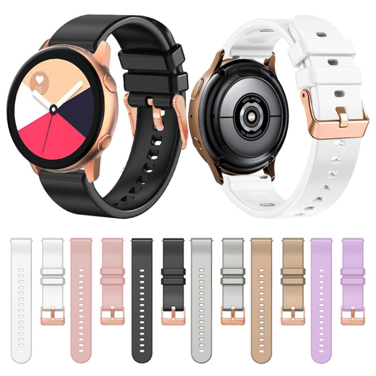 Set of 20mm silicone watch bands with rose gold buckles in multiple colors