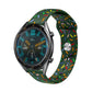 20mm rainbow-dots silicone watch band, green with multicolor sprinkles pattern