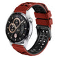Two-color red/black silicone watch band with double-row holes and buckle clasp