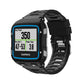 Silicone watch band replacement in black with black edges for Garmin Forerunner 920XT.