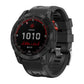 Silicone watch band with screw steel buckle, black strap on smartwatch