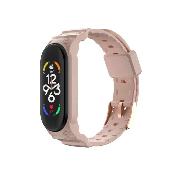 Pink integrated TPU watch band with fully enclosed strap and buckle