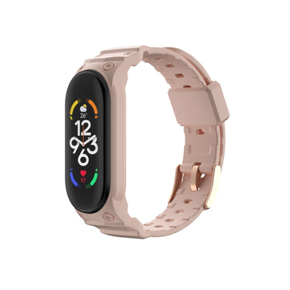 Pink integrated TPU watch band with fully enclosed strap and buckle