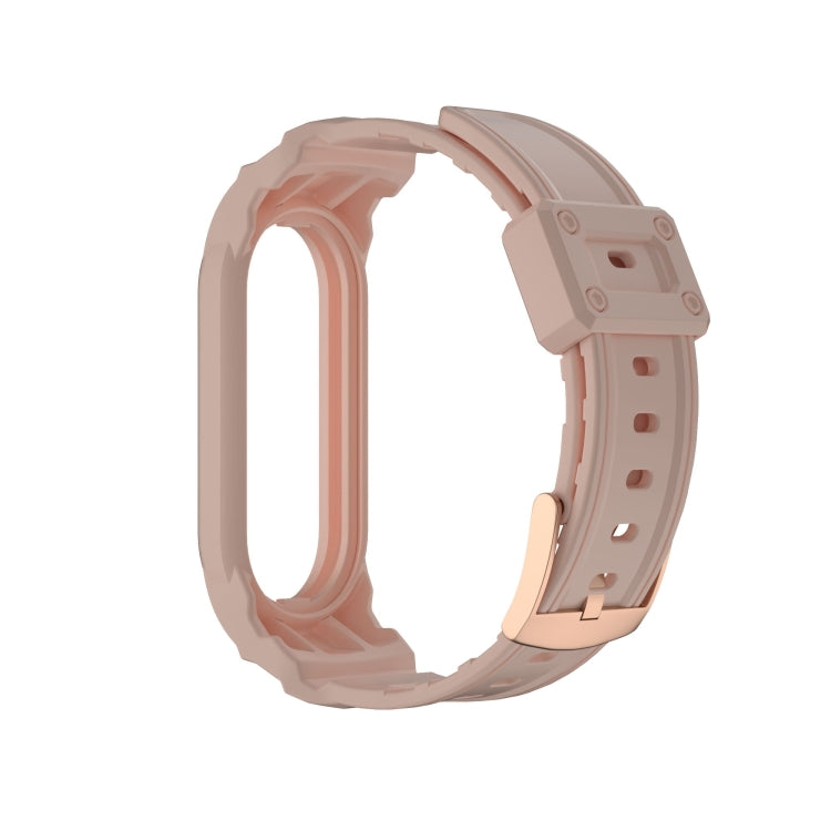 Pink TPU watch band with integrated buckle clasp and pin-hole detail
