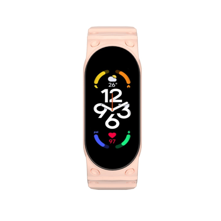 Pink TPU watch band with oval smartwatch screen and clasp buckle