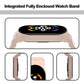 Integrated fully enclosed TPU watch band in pink, side profile view