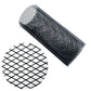 Black metal mesh grille insert roll with small-hole diamond grid pattern