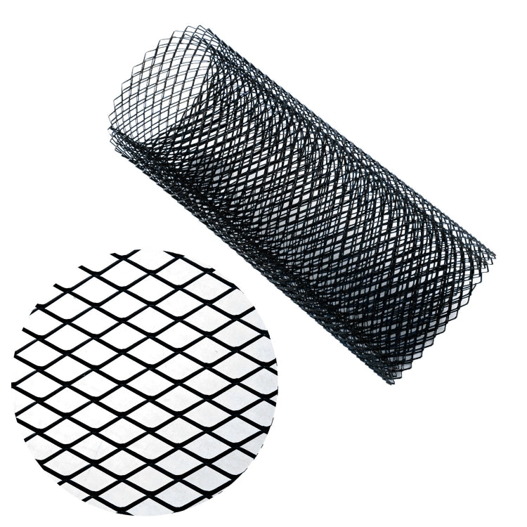 Black metal mesh grille insert roll with small-hole diamond grid pattern
