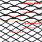 Black diamond-pattern grille mesh insert with large and small hole openings