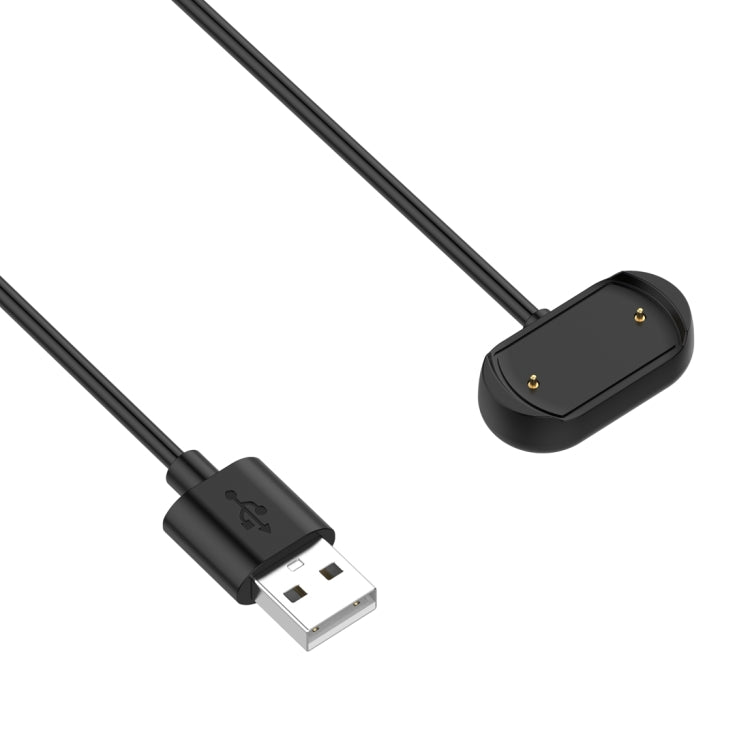 Black magnetic smartwatch charging cable with USB-A plug and magnetic dock