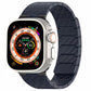 Black carbon fiber magnetic loop watch band with segmented links and clasp