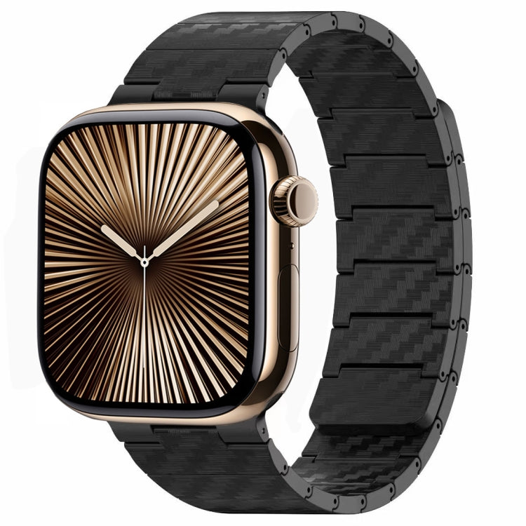 Carbon fiber magnetic loop watch band, black, for Apple Watch