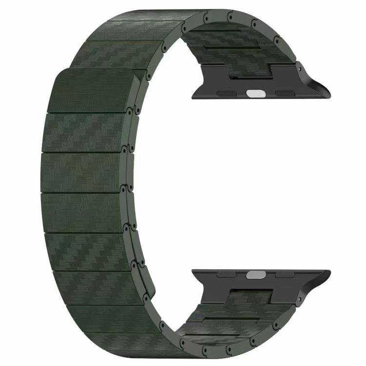Official green carbon fiber magnetic loop watch band strap, underside view