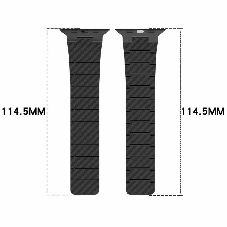 Carbon fiber magnetic loop watch band strap size 114.5mm length, pair