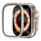 Silver-toned aluminum watch frame with integrated tempered screen film for 49mm Apple Watch