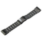 22mm quick-release bead titanium steel watch band, black, straight view with end links