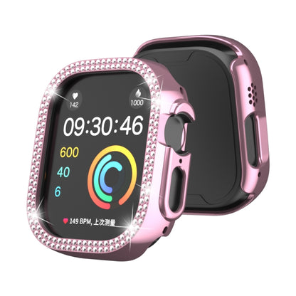 Pink diamond-studded double-row watch case cover for 49mm Apple Watch Ultra