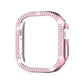 Pink diamond-studded double-row watch case cover, front view for 49mm Apple Watch