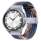 Braided nylon watch band with metal buckle, multicolor blue gray and tan weave