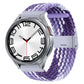 Braided nylon watch band with metal buckle, solid purple braided weave