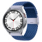Braided nylon watch band with metal buckle, solid dark blue braided weave