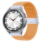 Braided nylon watch band with metal buckle, solid orange braided weave
