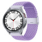 Braided nylon watch band with metal buckle, solid light purple braided weave