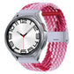 Braided nylon watch band with metal buckle, pink braided knit