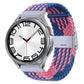Braided nylon watch band with metal buckle, blue and pink braided weave