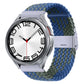 Braided nylon watch band with metal buckle, blue and olive green braid
