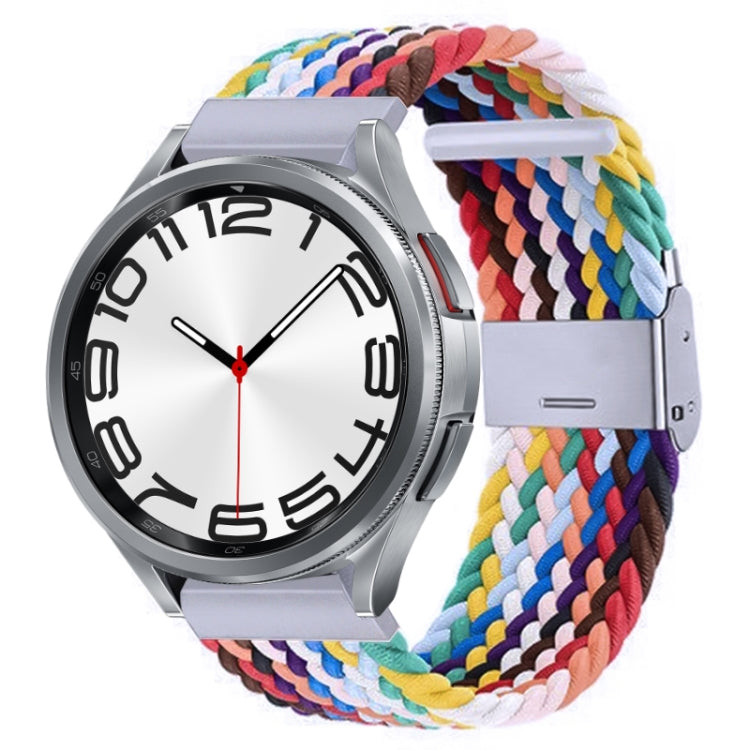 Nylon braided watch band with metal buckle, multicolor