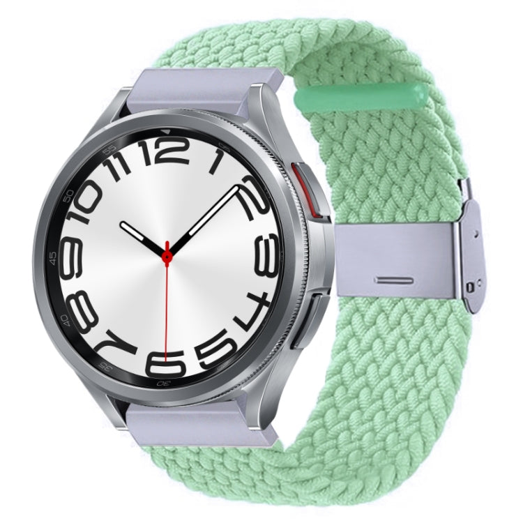 Nylon braided watch band with metal buckle, light mint green