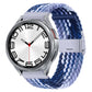 Nylon braided watch band with metal buckle, blue