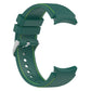 Leather silicone watch band in dark green with lime stitching and metal clasp