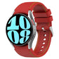 Leather silicone watch band in red with matching red buckle and perforated strap