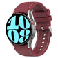 Leather silicone watch band in maroon with matching buckle and perforated holes