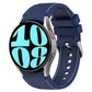 Leather silicone watch band in dark blue with matching buckle and perforated strap