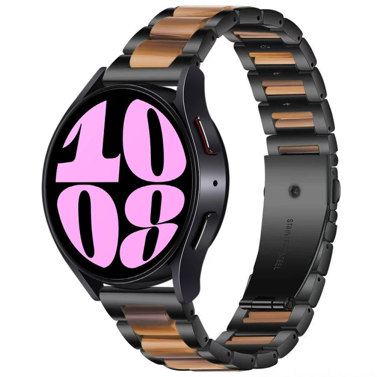 Three Bead Resin Metal Watch Band, For Samsung Galaxy Watch 6 / 6 Classic