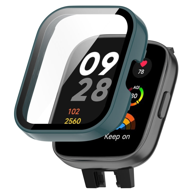 Pine green integrated watch case with tempered film protector for smartwatch screen