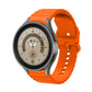 Orange silicone watch band with wave dotted texture and buckle