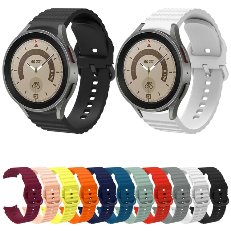 Wave-dotted silicone watch band in black and white with buckle for Galaxy Watch 6/6 Classic