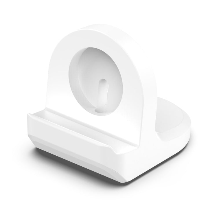 White silicone charging bracket stand with oval watch cradle and base