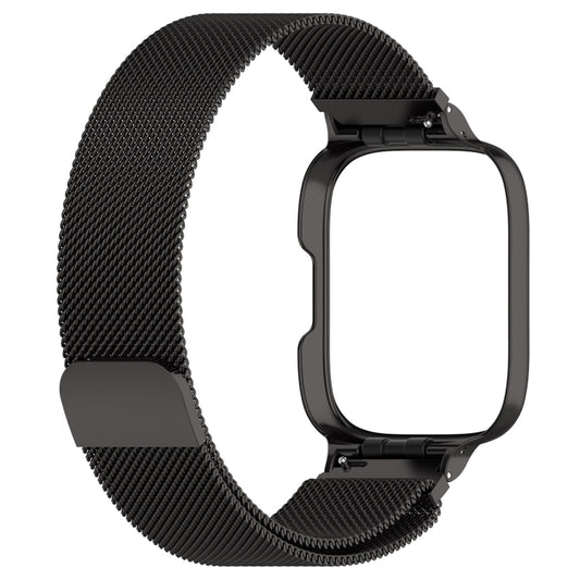 Black Milan metal watch band with protective watch frame